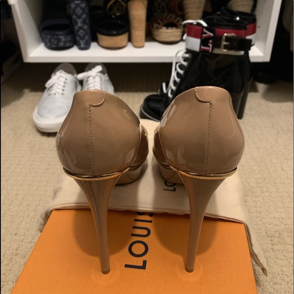 Louis Vuitton Eyeline PeepToe Nude Patent sz40 - Picture 2 of 8